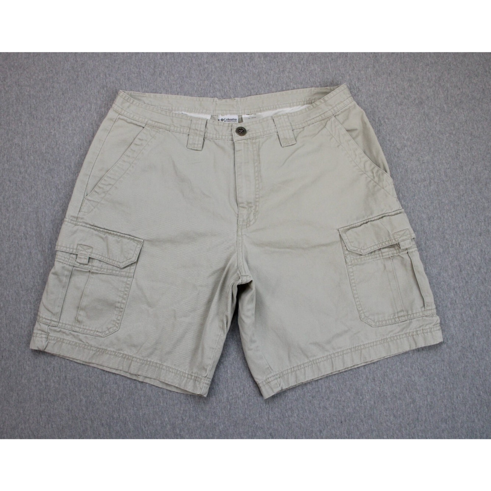 Columbia Sportswear Shorts Mens 36 Beige 100% Cotton Cargo 9" Inseam